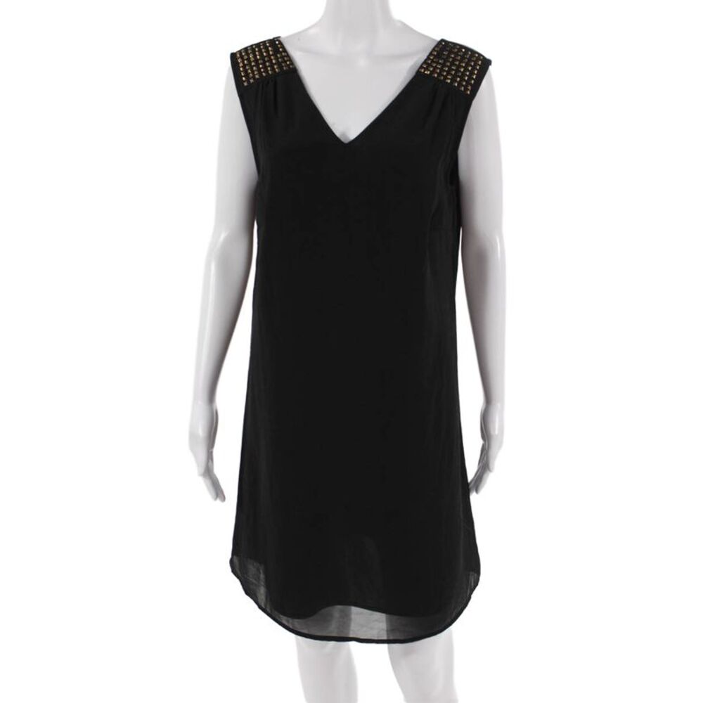 Vero Moda Women Black Shift Dress Sleeveless V-Neck Size L